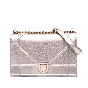 Pre-Loved Dior Medium Metallic Grained Calfskin Diorama Flap